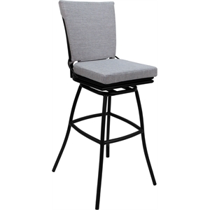Outdoor/Indoor Swivel Extra Tall Stool 34&quot - Ofir Armless - Cream Fabric - Black