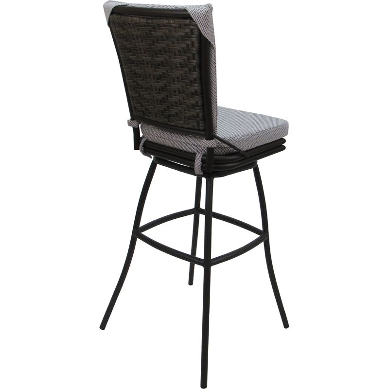 Outdoor/Indoor Swivel Extra Tall Stool -Ofir Armless - Cream Fabric - Dark Brown
