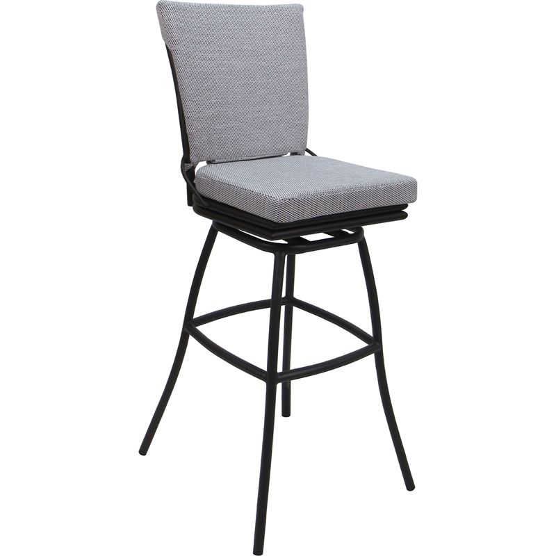 Outdoor/Indoor Swivel Extra Tall Stool -Ofir Armless - Cream Fabric - Dark Brown