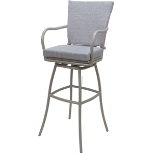 Outdoor/Indoor Swivel Extra Tall Stool 34&quot Seat - Ofir - Cream Fabric - Beige