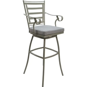 Outdoor/Indoor Swivel Counter Stool 26&quot Seat - Jordan - Cream Fabric - Beige