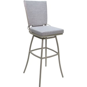 Outdoor/Indoor Swivel Extra Tall Stool 34&quot -Jamey Armless - Cream Fabric - Beige