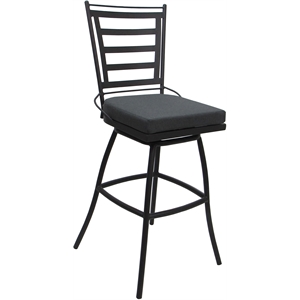 Outdoor/Indoor Counter Stool 26&quot Seat -Jordan Armless Charcoal Fabric Dark Brown