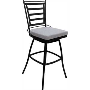 Outdoor/Indoor Extra Tall Stool 34&quot - Jordan Armless - Cream Fabric - Black