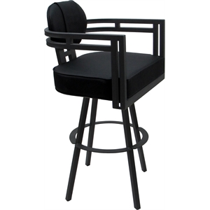 Swivel Metal Extra Tall Stool 34&quot Seat - Madir - Gray Vinyl - Gray