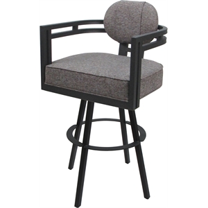 Swivel Metal Extra Tall Stool 34&quot Seat - Madir - Mojave Gray Fabric - Gray
