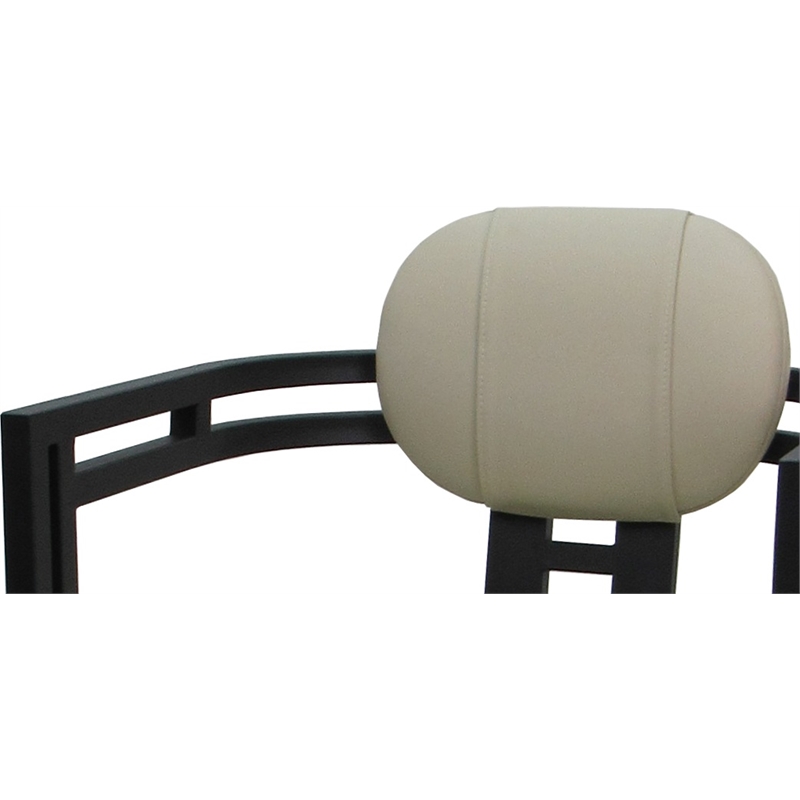 Swivel Metal Dining Caster Chair - Madir - Ocean Beige Vinyl - Black