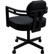 Swivel Metal Dining Caster Chair - Madir - Black Vinyl - Black