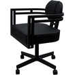 Swivel Metal Dining Caster Chair - Madir - Black Vinyl - Black