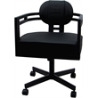 Swivel Metal Dining Caster Chair - Madir - Black Vinyl - Black