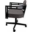 Swivel Metal Dining Caster Chair - Madir - Mojave Gray Fabric - Black