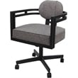 Swivel Metal Dining Caster Chair - Madir - Mojave Gray Fabric - Black