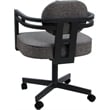 Swivel Metal Dining Caster Chair - Madir - Mojave Gray Fabric - Gray