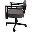 Swivel Metal Dining Caster Chair - Madir - Mojave Gray Fabric - Gray
