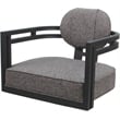 Swivel Metal Dining Caster Chair - Madir - Mojave Gray Fabric - Gray