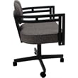 Swivel Metal Dining Caster Chair - Madir - Mojave Gray Fabric - Gray