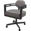 Swivel Metal Dining Caster Chair - Madir - Mojave Gray Fabric - Gray