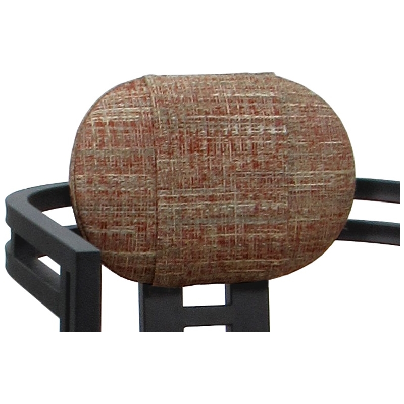 Swivel Metal Dining Caster Chair - Madir - Watusi Madder Red Fabric - Gray