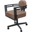 Swivel Metal Dining Caster Chair - Madir - Watusi Madder Red Fabric - Gray