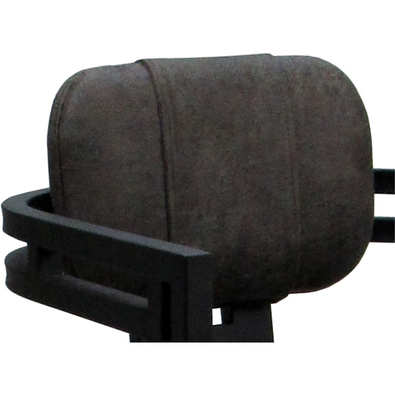 Swivel Metal Dining Caster Chair - Madir - Northwest Elk Gray Fabric - Black