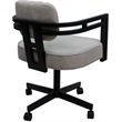 Swivel Metal Dining Caster Chair - Madir - Outlier Stucco Stone Fabric - Black