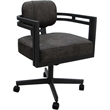 Swivel Metal Dining Caster Chair - Madir - Northwest Elk Gray Fabric - Gray