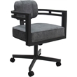 Swivel Metal Dining Caster Chair - Madir - Outlier Charcoal Fabric - Gray