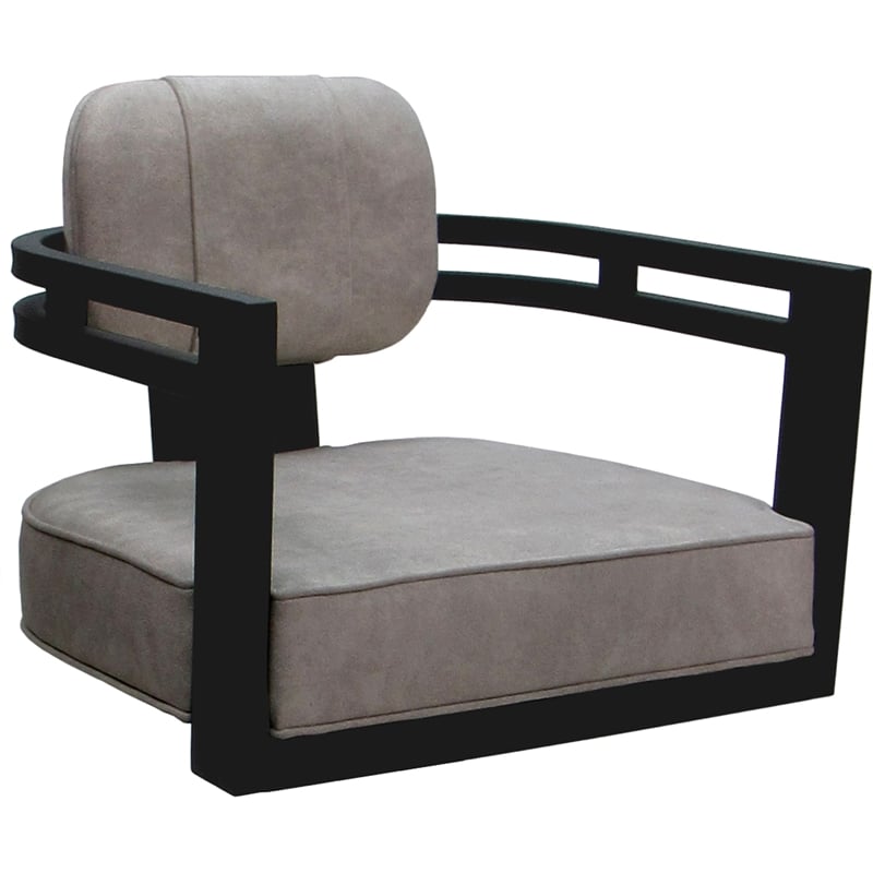 Swivel Metal Dining Caster Chair - Madir - Outlier Stucco Stone Fabric - Gray