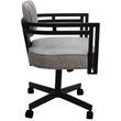 Swivel Metal Dining Caster Chair - Madir - Outlier Stucco Stone Fabric - Gray