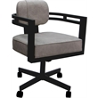 Swivel Metal Dining Caster Chair - Madir - Outlier Stucco Stone Fabric - Gray