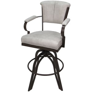 Swivel Tilt Metal Counter Stool 24&quot Seat - Miami - Outlier Stone Fabric - Brown