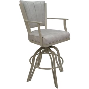 Swivel Tilt Metal Counter Stool 24&quot Seat - Montana - Stone Fabric - Beige