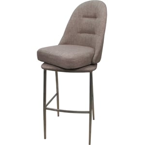 Swivel Bar Stool 30&quot Seat - M-237 - Basin Beige Fabric - Stainless Steel Base