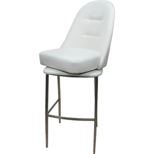 Swivel Bar Stool 30&quot Seat - M-237 - White Vinyl - Stainless Steel Base