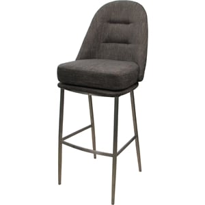 Swivel Return Bar Stool 30&quot Seat M-237 - Sanora Brown Fabric - Stainless Steel