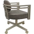 Swivel Metal Dining Caster Chair - Madir - Plumley Cocoa Fabric - Beige Frame