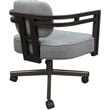 Swivel Metal Dining Caster Chair - Madir - Hemsath Slate Fabric - Brown Frame