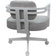 Swivel Metal Dining Caster Chair - Madir - Hemsath Slate Fabric - White Frame