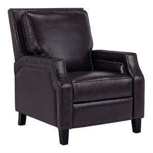 lane furniture portico  pushback chair with nails in chocolate