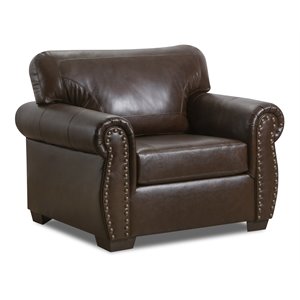 Lane Furniture 2075 Alden Top-Grain Leather Chair in Soft Touch Chestnut