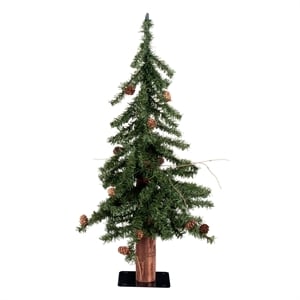 Vickerman 24&quot Alpine Artificial Christmas Tree with LED Lights in Green