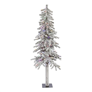 Vickerman 60&quot Plastic Alpine Artificial Christmas Tree with LED Lights in White