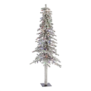 Vickerman 84&quot Plastic Alpine Artificial Christmas Tree with LED Lights in White
