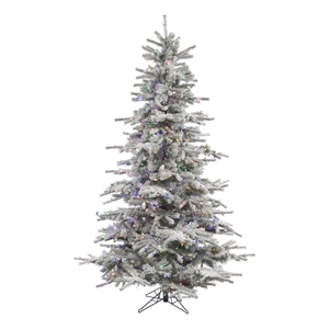 Vickerman 78&quot Sierra Fir Multi-Color LED Artificial Christmas Tree in White