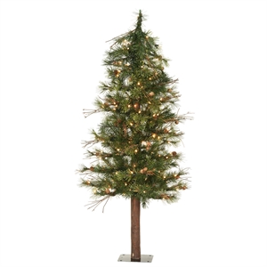 Vickerman 60&quot Mixed Country Alpine LED Lights Artificial Christmas Tree in Green