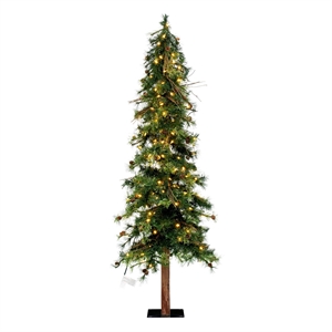 Vickerman 72&quot Mixed Country Alpine LED Lights Artificial Christmas Tree in Green