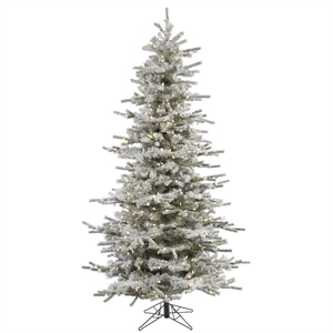 Vickerman 90&quot Sierra Fir Slim Artificial Christmas Tree w/ LED Lights in White