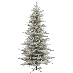 Vickerman 120&quot Sierra Fir Slim Artificial Christmas Tree w/ LED Lights in White