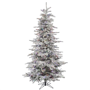 Vickerman 66&quot Sierra Fir Slim Multi-Color LED Artificial Christmas Tree in White