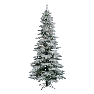 Vickerman 90&quot Utica Fir Slim Artificial Christmas Tree w/ 550 Lights in White